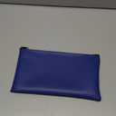 Blue Vinyl Zippered Bank Wallet 