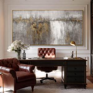 Neutral Canvas Arts Gold Wall Art Decor Framed Abstract Pictures Grey Prints Artwork for Living Room Bedroom Dining Room Home Office Decor 29x58