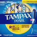 Tampax Pearl Tampons for Women, with LeakGuard Braid, Regular Absorbency, Unscented, 50 Count