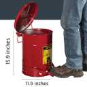 Justrite 6 Gallon Galvanized Steel Oily Waste Can