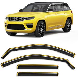 in-Channel Window Rain Guard for Fit for Jeep Grand Cherokee 5 Seats(Not for L 7 Seats) 2022-2025 Rain Guards Side Window Visors low profile Vent Visor Window Deflectors Vent Shades Accessories