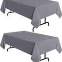 sancua 2 Pack Light Grey Tablecloth 60 x 102 Inch, Rectangle 6 Feet Table Cloth - Stain and Wrinkle Resistant Washable Polyester Table Cover for Dining Tables, Buffet Parties and Camping