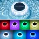 Solar Floating Pool Lights, Dynamic RGB Lighting Effects, IP68 Waterproof That Float, Upper and Lower Pool Garden Lights Decor for Outdoor Above Ground 1 Pack