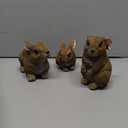 Bunny Decor Yard Decorations Outdoor Set of 3, Bunny Decorations for Home Garden Outdoor Statues, Easter Rabbit Figurines mom Gifts (Brown)