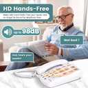 Corded Landline Phones for Seniors - Memory Phone for Dementia/Alzheimers, 9 Big Picture Buttons & One-Click Dialing - Hands-Free Calling, 110dB Loud Ringer - for Visual Hearing & Memory Impairments