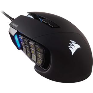 Corsair Scimitar RGB Elite Wired MOBA/MMO Gaming Mouse 18,000 DPI 17 Programmable Buttons iCUE Compatible PC, Mac, PS5, PS4, Xbox Black