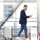 AOTOS Smart Rideable luggage-Roller carry-on luggage 22x14x9-TSA,Airline-Approved 22 inch Hardshell,Zipperless Travel Suitcase with Rolling Wheels,App Control-Cabin Suitcase for Airport Travel(Silver)
