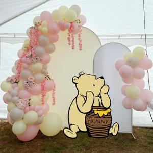 Macaron Pink Yellow and Sand White Balloons