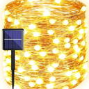 Solar String Lights for Outside, Bright Solar Lights Outdoor Waterproof, Copper Wire with 8 Modes Fairy Lights for Tree Garden Party Wedding Ourdoor Decor (Warm White)