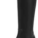 Women's Knee High Boots Chunky Block Heel Boots Stretch Calf Round Toe Side Zipper Platform Tall Boots Fall Comfort Long Boots (7.5)