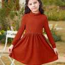 Vieille Toddler Baby Girls Fall Clothes Soft Knit Turtleneck Sweater Dress Long Sleeve Winter Outfits 2-6 Years