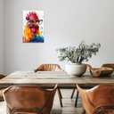 ZQQART Rooster Canvas Wall Art Funny Chicken Portrait Picture Prints Rustic Animal Painting Artwork Farmhouse Kitchen Decor Framed(White,12.00" x 18.00")