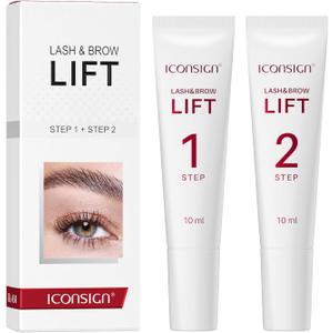 ICONSIGN 2-in-1 Eyelash Lift & Brow Lamination Kit with Hypoallergenic, High-Capacity Perm Lotion for Salon-Quality Results at Home