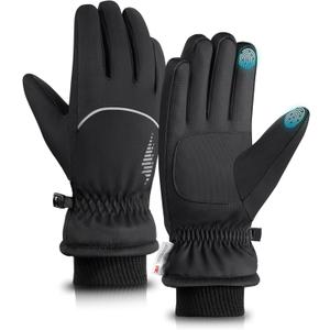 rivmount Winter Gloves Women Men, Thermal Ski Gloves for Cold Weather with Warm, Waterproof, Touchscreen for Running, Skiing (Large, Peat Black)