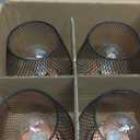 DECORKEY Set of 4 Battery Operated Lamp LED Table Lantern, Brown Metal Cage Cordless Lamps with LED BulbVintage Decorative Outdoor Lantern for Weddings, Parties, Patio, Events for Indoors Shelf Decor