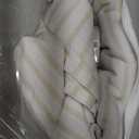 Farmhouse Shower Curtain Linen Beige Button Woven Fabric Country Rustic Western, Pleated Beige Stripe 72" W x 80" L