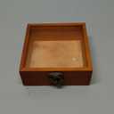 Cabilock Solid Wood Box with Glass Lid 4.72X4.72X1.96 Inches Wooden Display Case for Jewelry Keepsakes and Home Decoration (12X12X5CM)