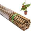 70 Pcs Bamboo Stakes, 5 Feet (57.5inch) Natural Bamboo Garden Stakes for Plant, Garden Bamboo Plant Sticks for Plants Support, Tomato, Beans, Vegetable, Trees and Climbing Plants