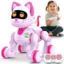 Nicmore Robot Cat Interactive Toys for Girls: Remote Control Pet for Kids Age 4-6 Gifts for 3 4 5 6 7 8 Year Old Gilrs RC Toys with Touch Sensing Gestures Christmas Birthday Gift Ideas (Pink)