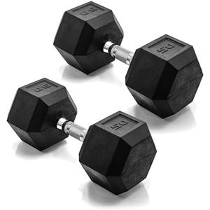 CAP Barbell Coated Dumbbell Weight Pair of 2, 50 Lbs