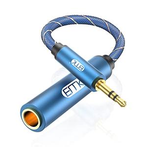 EMK 1/4 to 3.5mm Adapter, 1/4" Female to 1/8" Male Stereo Audio Adapter for Speaker,Amplifiers, Guitar, Home Theater Devices, Laptop, Headphones (6.6FT/2M), Set of 3
