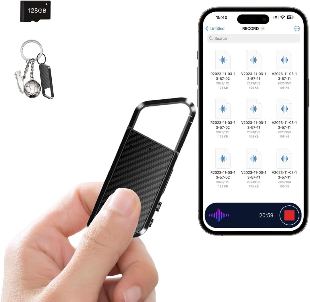 Voice Activated Recorder - Recording Device with Noise Reduction DSP 5.0 Digital Vioce Recorder with Playback for Lecture & Meeting - Portable Audio Recorder -128G