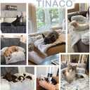 Tinaco Luxurious Calming Dogs/Cats Bed Mats, Washable Removable Couch Cover, Plush Long Fur Mat for Pets, Waterproof Lining, Perfect for Small, Medium and Large Dogs and Cats (Gradient Gray, 45"x37")