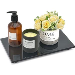 Acrylic Soap Tray, Soap Pedestal Stand Sink Tray for Kitchen Bathroom Counter, Black