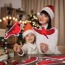 12 Pcs 10" Cardinal Stake Christmas Ornament for Yard Christmas Tree Decoration Red Birds Sign Xmas Picks Tree Topper Decorations for Xmas Garden Home Indoor Outdoor Decor