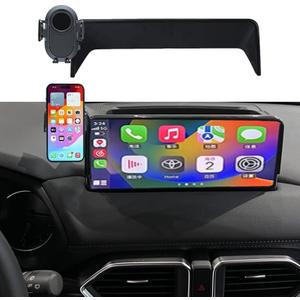 Car Phone Holder for 2021-2025 Mazda CX-5 CX5 Accessories,Phone Mount with Dash Organizer for CX5 with 10.25-inch Screen,Hands-Free 360 Degree Rotation Dash Mount Cell Phones Holder
