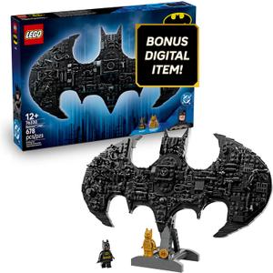 LEGO DC Batman: Batman Logo Building Toy - Super Hero Bedroom Decor for Kids, Boys & Girls, Ages 12+ - with Classic & Golden Batman Minifigures - Gift Idea for Birthdays & Fans - 76330