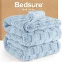 Bedsure GentleSoft Blankets Queen Size for Bed - Super Soft Cozy Blanket for Kids Girls, Large Fuzzy Fleece Throw for Bedroom Decor, Light Blue, 90x90 Inches