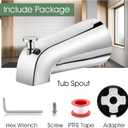 Bathtub Faucet Replacement with Diverter,Easy to Install American Standard Tub Spout for 1/2" Copper Water Tube with Install Tool (Chrome)