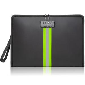 NINITCH Fireproof Document Bag with Lock, Non-Itchy Silicone Coated Fire Resistant Money Bag for Cash, Waterproof Safe Storage Pouch Organizer for A4 Legal Documents, Passport, Jewelry & Tablet