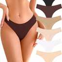 READY TO LOVE Cotton Underwear for Women Pack Breathable Thongs for Women Sexy Stretch Soft Womens Panties Thong L