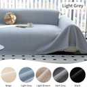 Durable Couch Cover Blanket, Sofa Blanket Cover Washable, Oversized Couch Cover Pet Friendly, Chenille Sofa Cover Blanket for 2-3 Cushions Sofas Solid Color(71"x 118"/Light Grey/1pc)