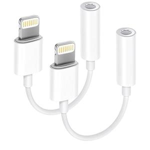 Seulliya [Apple MFi Certified 2 Pack Lightning to 3.5 mm Headphone Jack Adapter, iPhone Aux Adapter Converter Dongle Audio Cable Compatible with iPhone 14 13 12 11 X XS 8 7