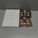 4 x DoubleFill 4 Pcs Walnut Wood Light Switch Cover Brown Outlet Covers Wall Plate Decorative Boho Plug Plate Vintage Rustic Contemporary Interior Room Home Decor (13 * 8.2cm,Arch Double Hole)