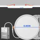 1-Pack 6 Inch Recessed Ceiling Light with Junction Box, 1050LM, 2700K-5000K 5CCT, Dimmable, Ultra-Thin LED Recessed Lighting for Kitchen, Bedroom, and Living Room
