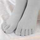 Pursuestar 2 Pairs Five Finger Toe Socks Fuzzy Cuff Soft Fluffy Winter Warm Comfy Socks for Women Girls, US Women Shoe Size 5-11