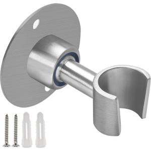BokWin Stainless Steel Shower Head Holder, 360 Adjustable Handheld Bathroom Shower Head Bracket, Metal Shower Spray Holder Wall Mount, Brushed SUS 304 Steel Holder (Screw Installation)