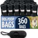 Reli. Dog Poop Bags w/Holder (360 Pack - 24 Rolls) | Leash Clip Dispenser | 9x13" Large Dog Bag for Poop | Black Pet Waste Carrier Refills w/Clip Dispenser | Unscented, Leak Proof