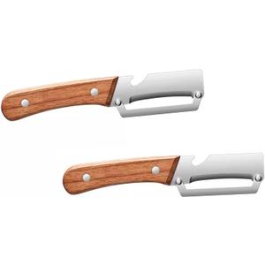 Multifunctional Vegetable Peeler,Zero Flex Peeler with Wooden Handle and Bottle Opener,Stainless Steel Kitchen Tool Suitable for All Kinds Of Vegetables and Fruits(2 PCS)