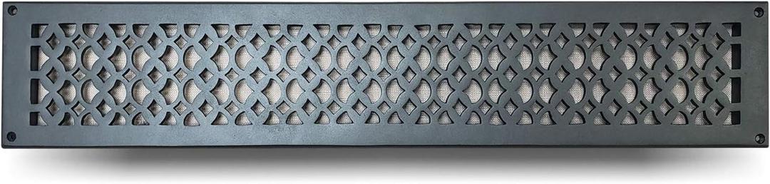 Prima Decorative - Cast Aluminum Air Return Grill 4" x 30" (Black)