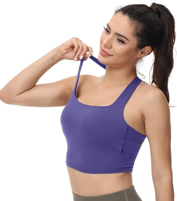 Romansong Strappy Yoga Sports Bras for Women Padded Criss-Cross Back Tank Tops XL