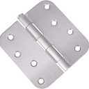 18 Pack, Residential and Commercial Door Hinges 4 Inch Satin Nickel Finish Reversible Hinges, 5/8" Radius Corner, Exterior & Interior Door Hinge for Entryway, Patio and More