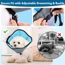 Soft Dog Cone Collar After Surgery: Long Alternative Comfortable Comfy Fabric Recovery Shame Elizabethan Stop Licking Small Medium Large Dogs (Blue, L)