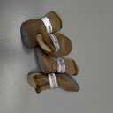 QUMY 4PCS Dog Shoes for Small Dogs, Hot Pavement Summer Puppy Dog Boots & Paw Protectors with Soft Anti-Slip Rubber Sole, Mesh Breathable Dog Booties for Hardfloors, Walking Running Khaki Size 5