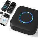 Smart WiFi Wireless Doorbell Chime for Google Nest, Ring, Blink – App-Connected with LED Light, No Wiring Required (2 pack, Black)