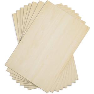 Unfinished Wood, 8 Pack Basswood Sheets for Crafts, Craft Wood Board for House Aircraft Ship Boat Arts and Crafts, School Projects, Wooden DIY Ornaments (12 x 8 x 1/16inch)
